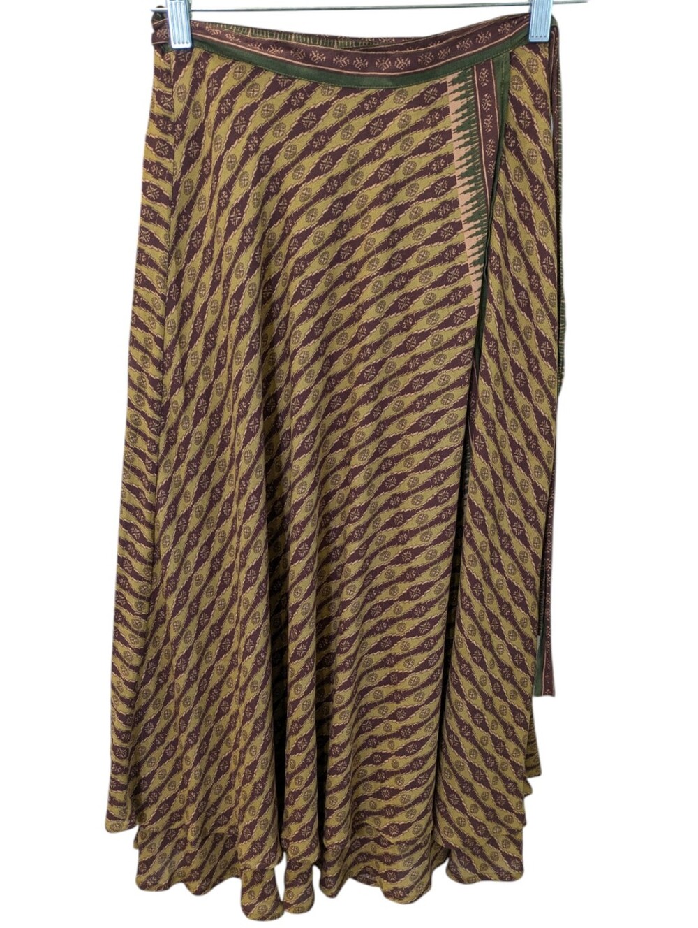 Free People Good For You Wrap Midi Skirt Size 2 Tribal Print Festival Sarong Boh